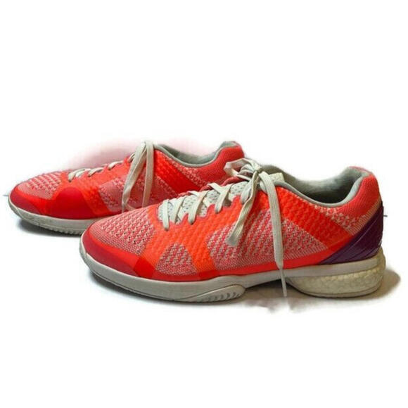 Adidas Womens SMC Barricade Boost 2016 Tennis Sneakers Coral Orange Size 11 - Picture 4 of 9